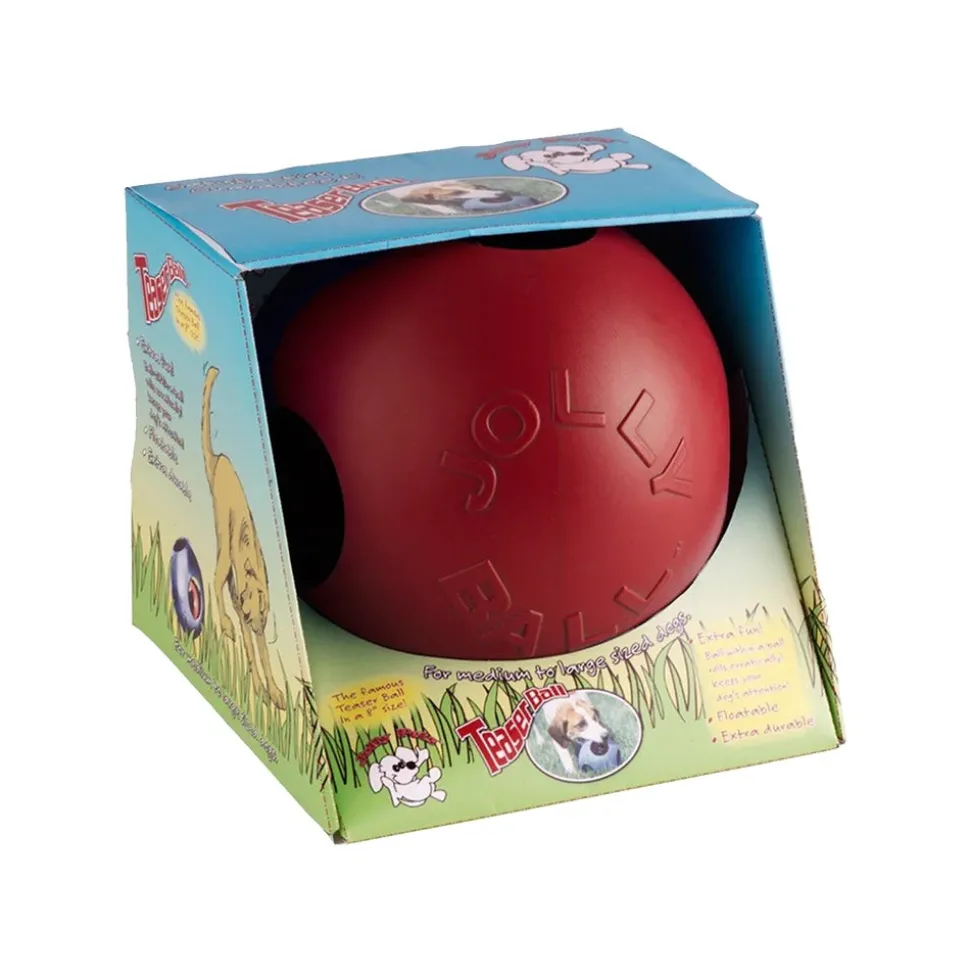 Jolly Pet Teaser Ball Dog Toy Red Large 8-in