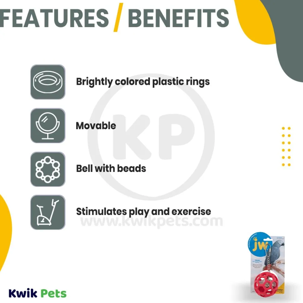 JW Pet ActiviToy Hol-ee Roller Bird Toy for Parrot Multicolor Large