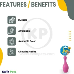 JW Pet Bouncin' Bowlin Pin Dog Toy Assorted Large