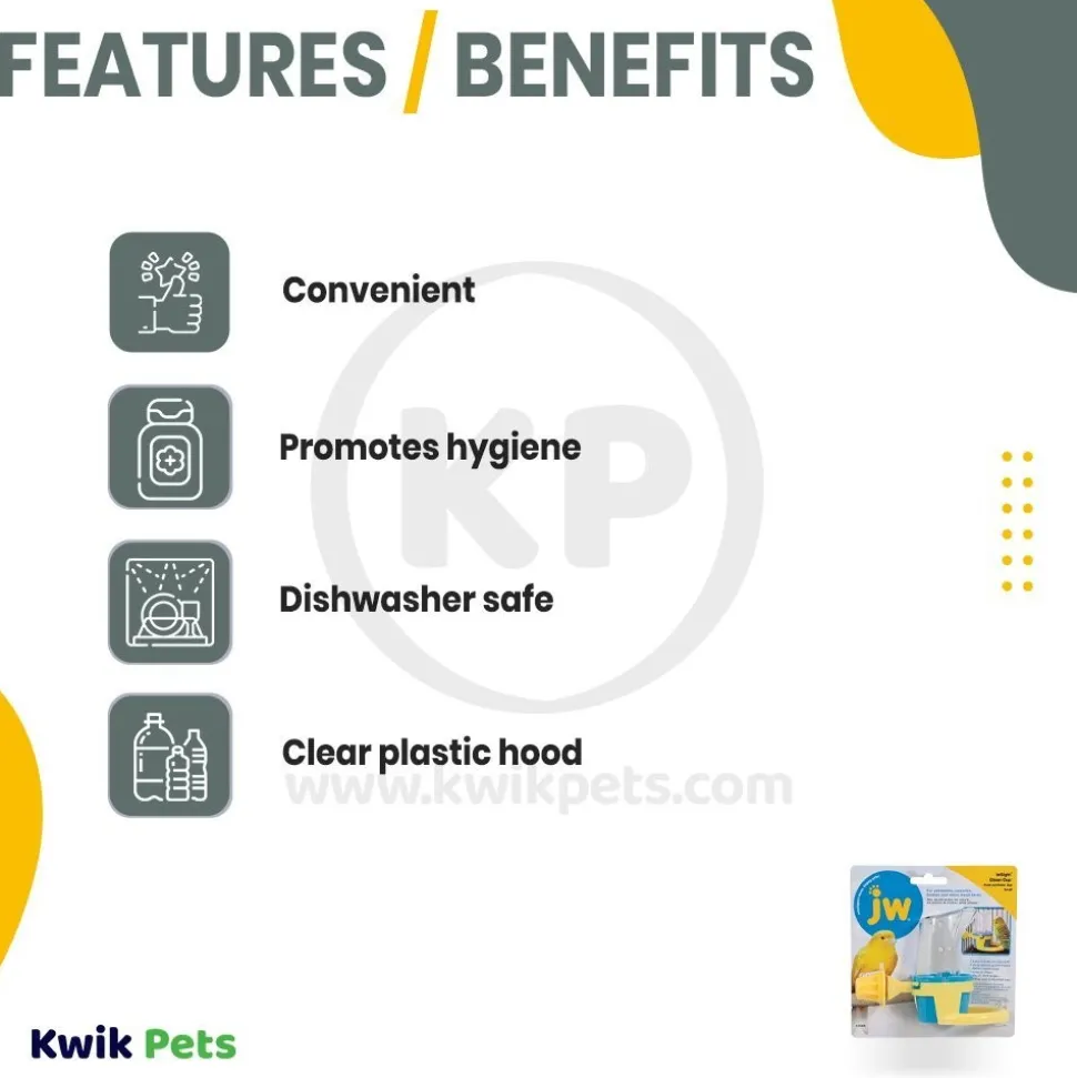JW Pet Clean Cup Bird Feed & Water Cup Assorted Medium 5-oz