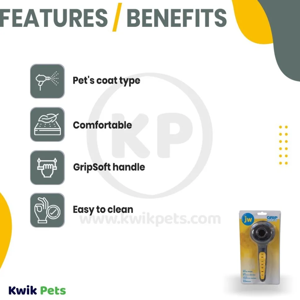JW Pet GripSoft Slicker Dog Brush Small