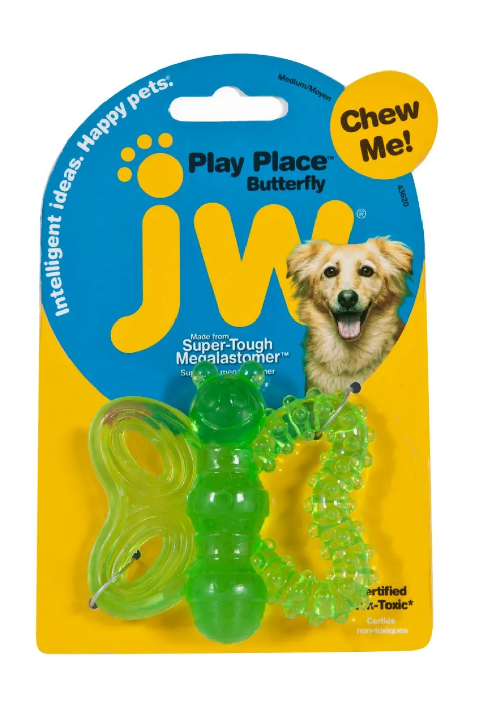 JW Pet PlayPlace Butterfly Teether Dog Toy Assorted Medium