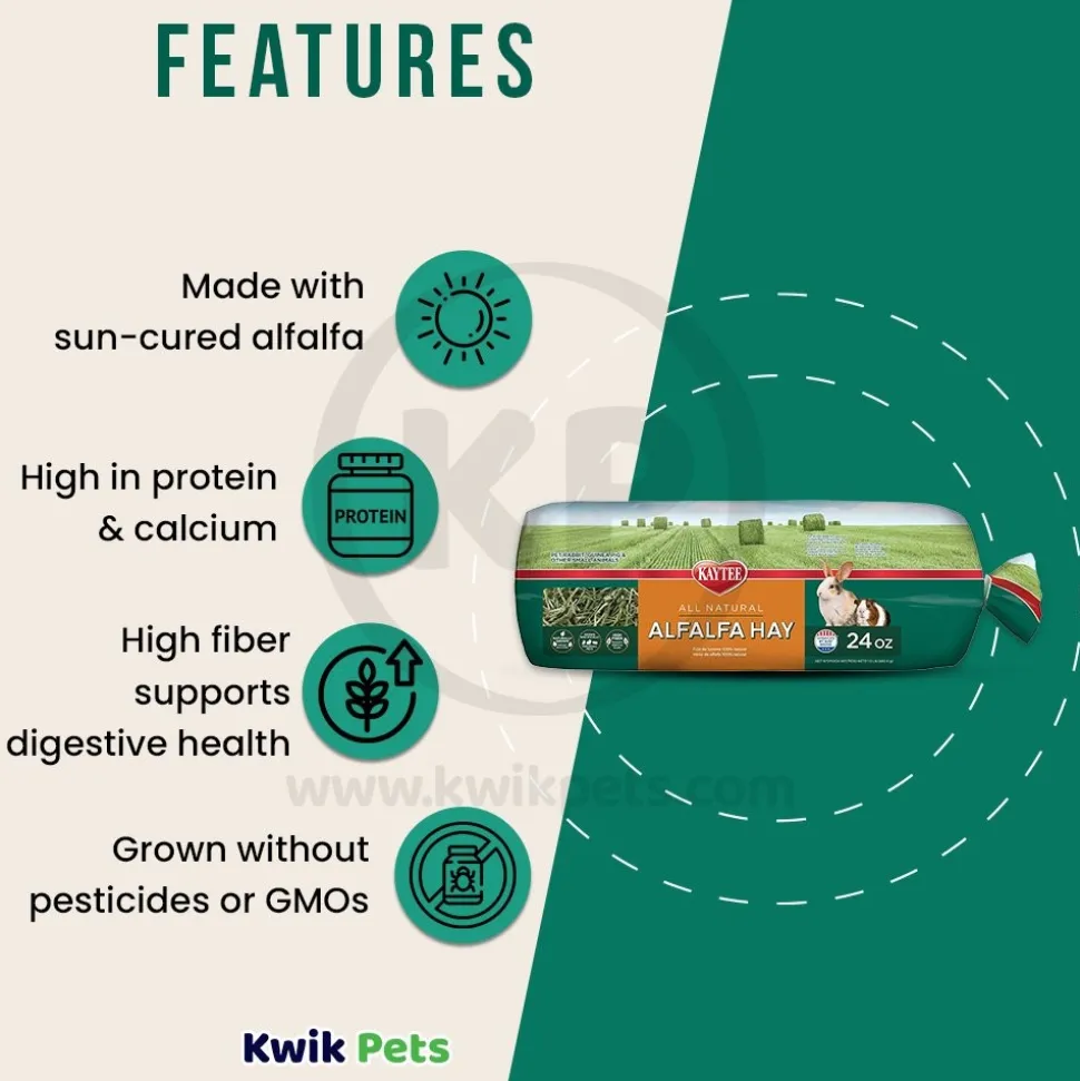 Kaytee Alfalfa Mini Bale Hay for Small Animals 24-oz