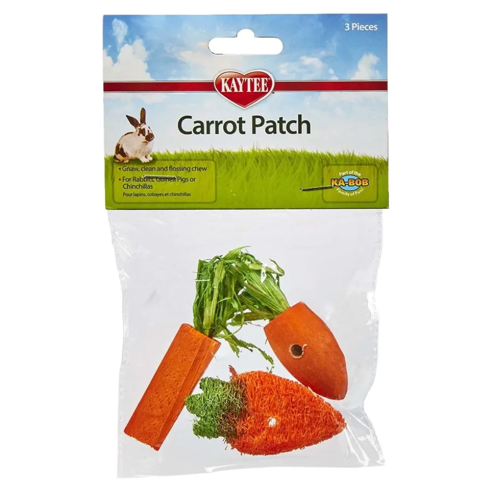 Kaytee Carrot Patch Chew Toy for Rabbits, Guinea Pigs & Chinchillas 3 Count