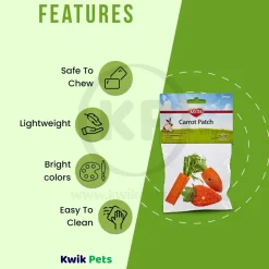 Kaytee Carrot Patch Chew Toy for Rabbits, Guinea Pigs & Chinchillas 3 Count