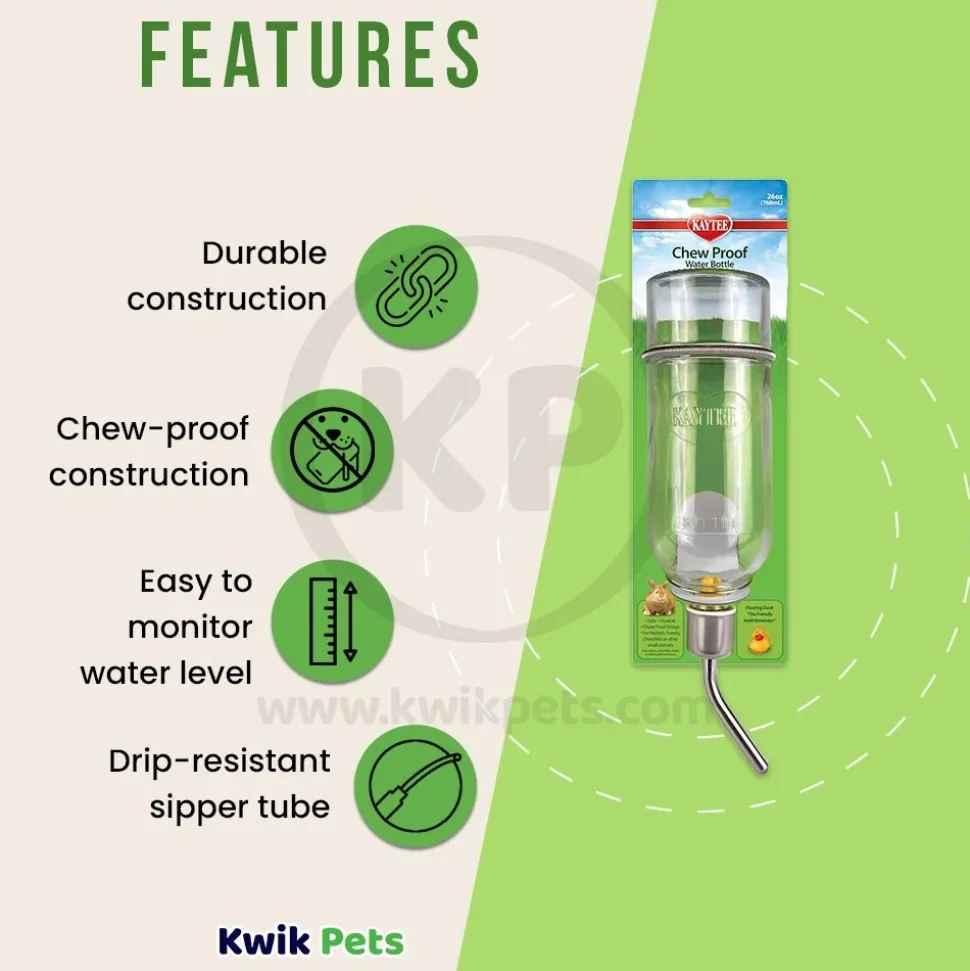 Kaytee Chew-Proof Water Bottle Clear 26-oz