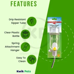 Kaytee Chew-Proof Water Bottle Clear 6-oz