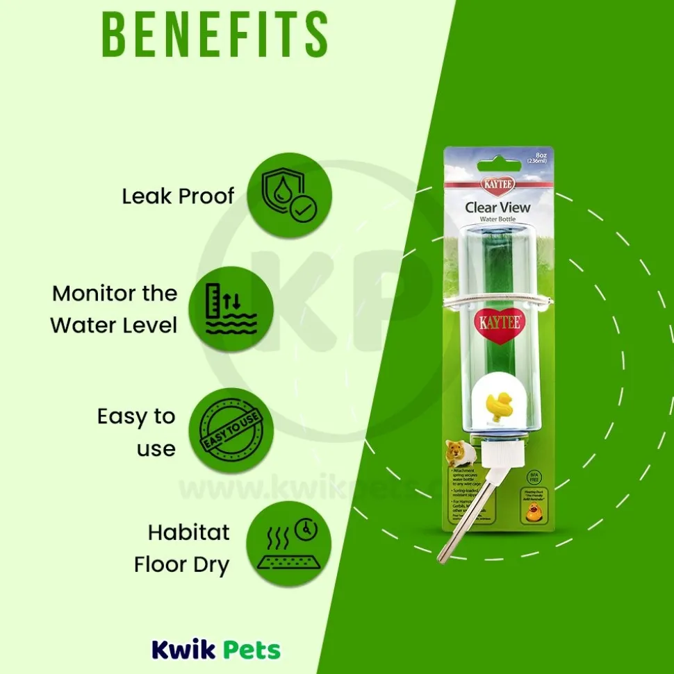Kaytee Clear Water Bottle for Small Pets 8-oz