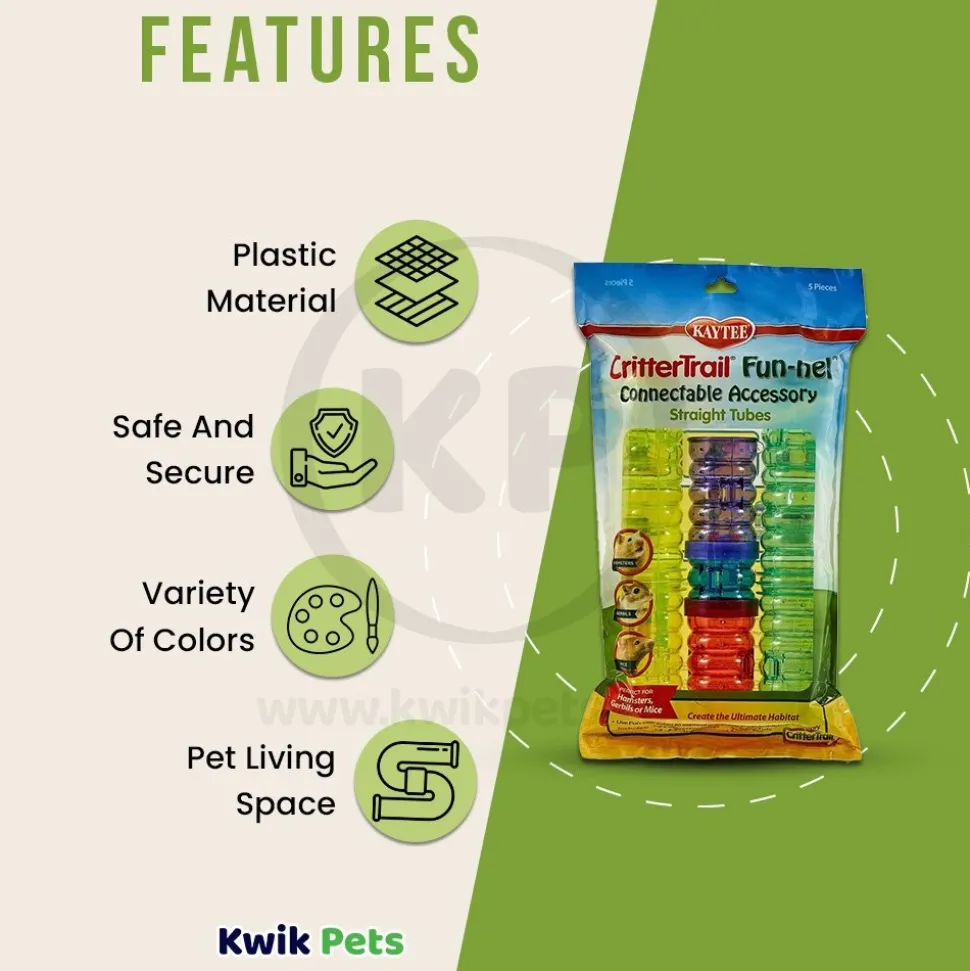 Kaytee CritterTrail Fun-nels Value Pack Straight Tubes 5 Count