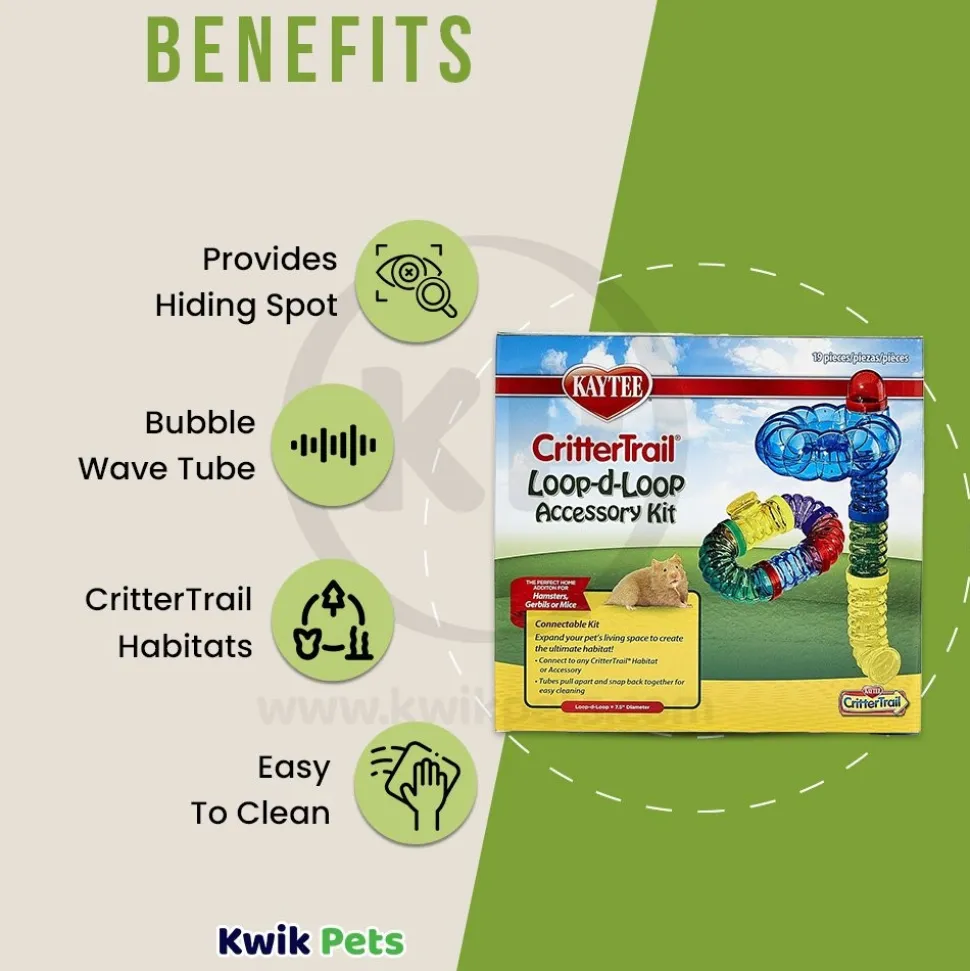 Kaytee CritterTrail Loop-D-Loop Accessory Kit for Hamsters Gerbils & Mice 19 Count