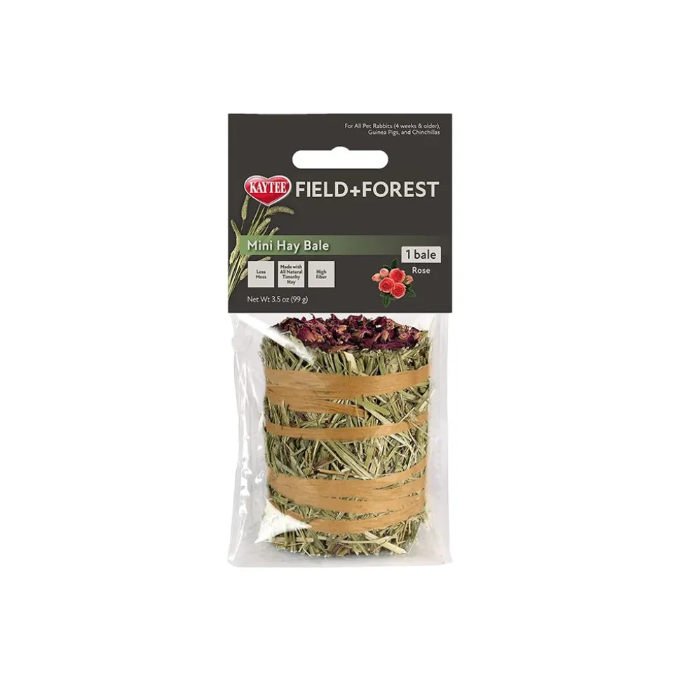 Kaytee Field+Forest Mini Hay Bale Rose for Rabbits Guinea Pigs & Chinchillas 3.5-oz