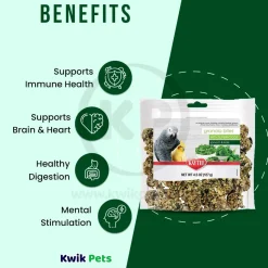 Kaytee Granola Bites with Superfoods Spinach & Kale Pet Bird Treats 4.5-oz