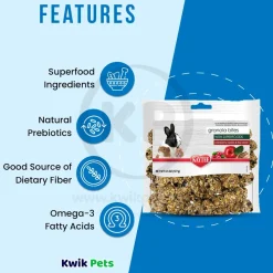 Kaytee Granola Bites with Superfoods Cranberry, Apple and Flax Small Animal Treats 4.5-oz