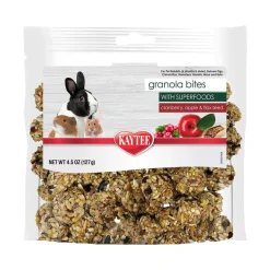 Kaytee Granola Bites with Superfoods Cranberry, Apple and Flax Small Animal Treats 4.5-oz
