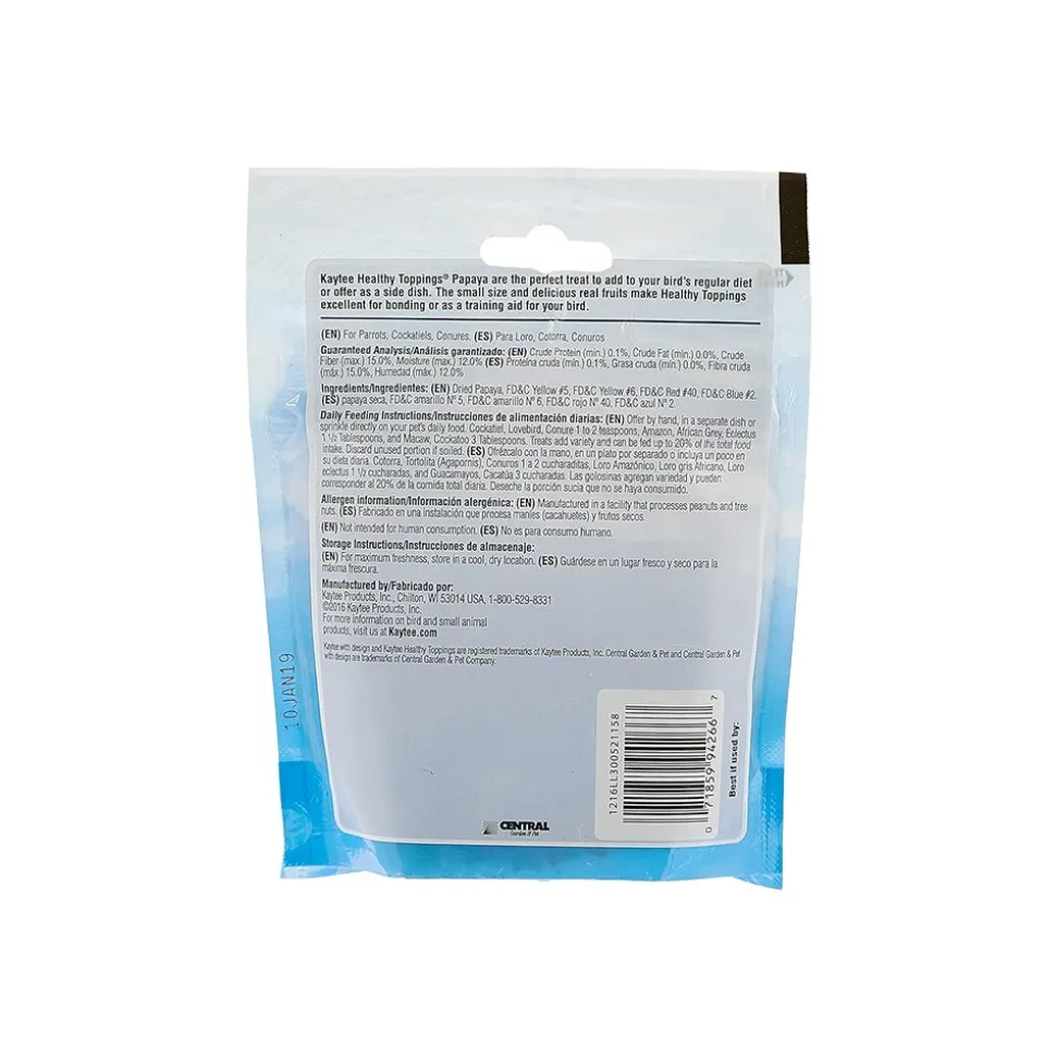 Kaytee Healthy Toppings Papaya Bits for All Pet Birds 2.5-oz