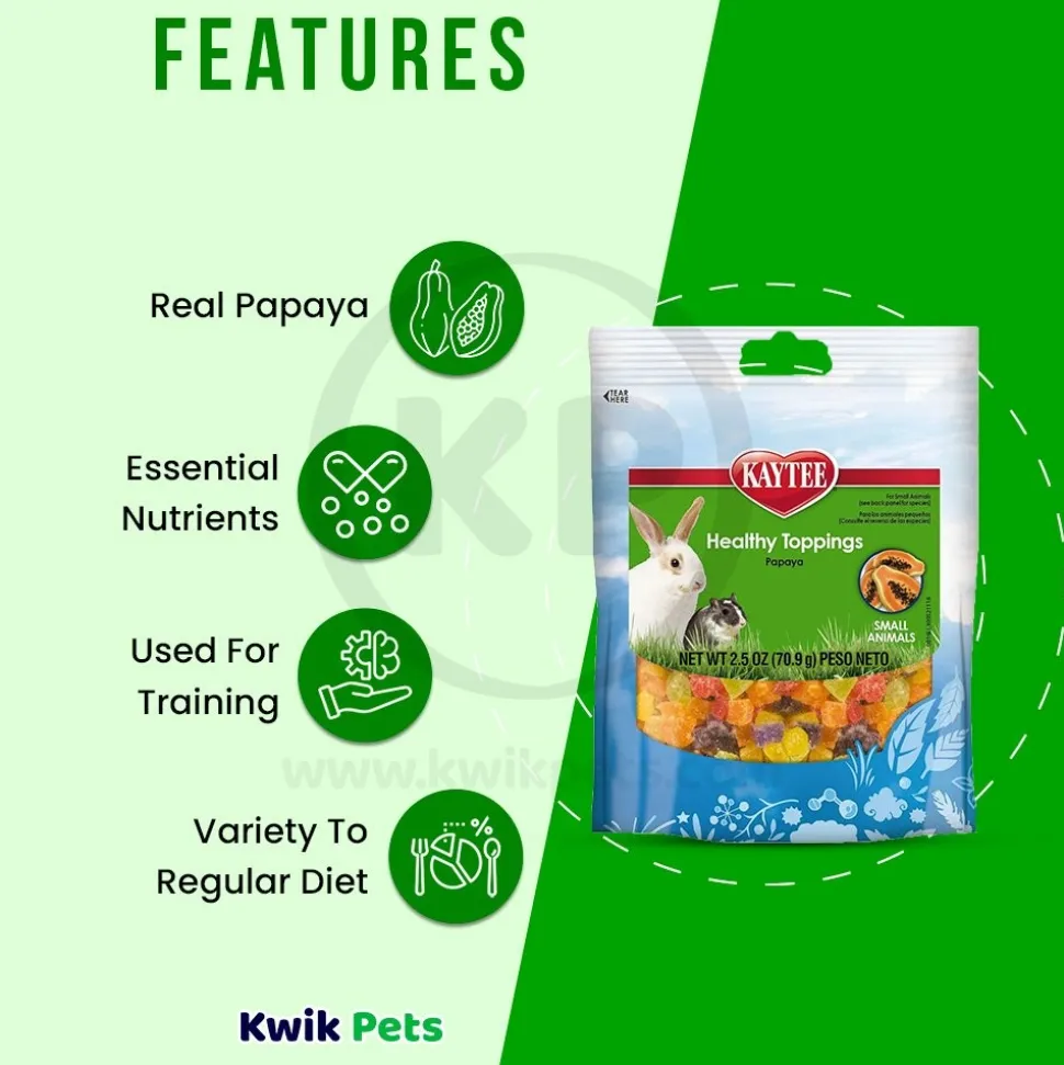 Kaytee Healthy Toppings Papaya Treat for Small Animals 2.5-oz