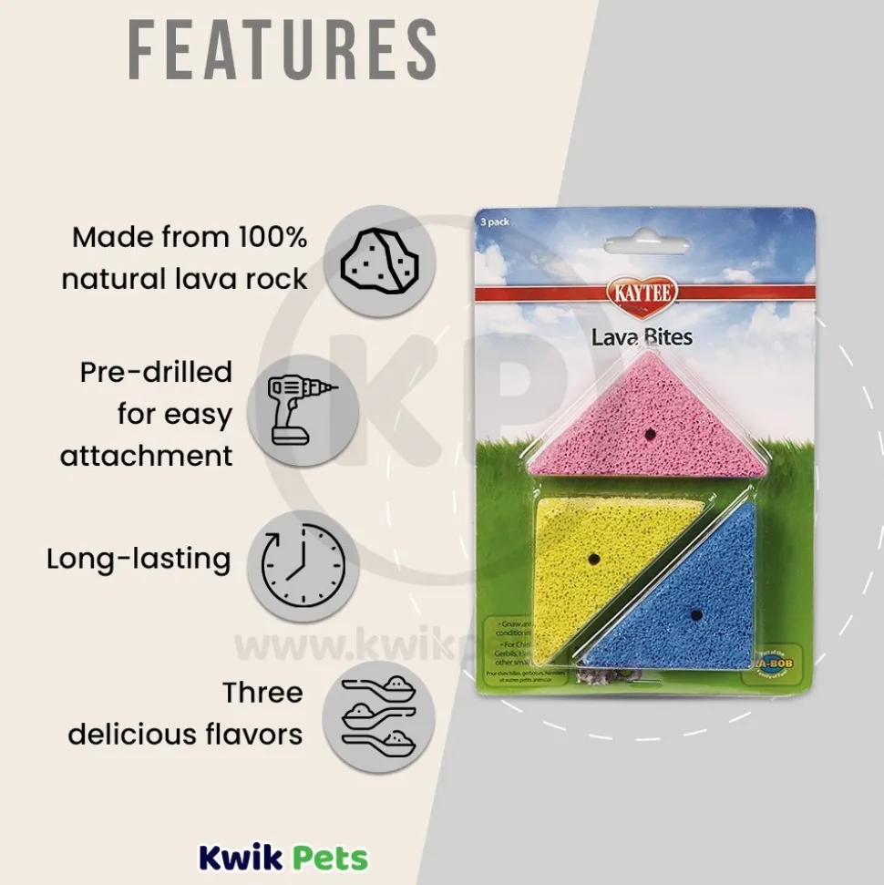 Kaytee Lava Bites Toy for Small Animals 3 Count