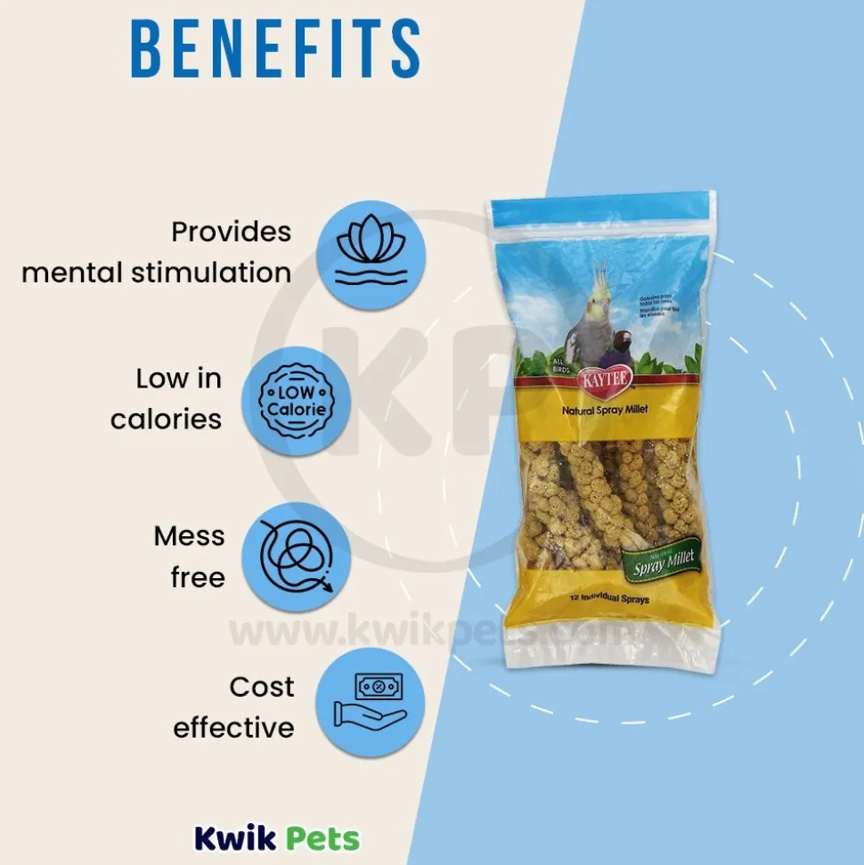 Kaytee Natural Spray Millet Bird Treats 12 Count 7-oz