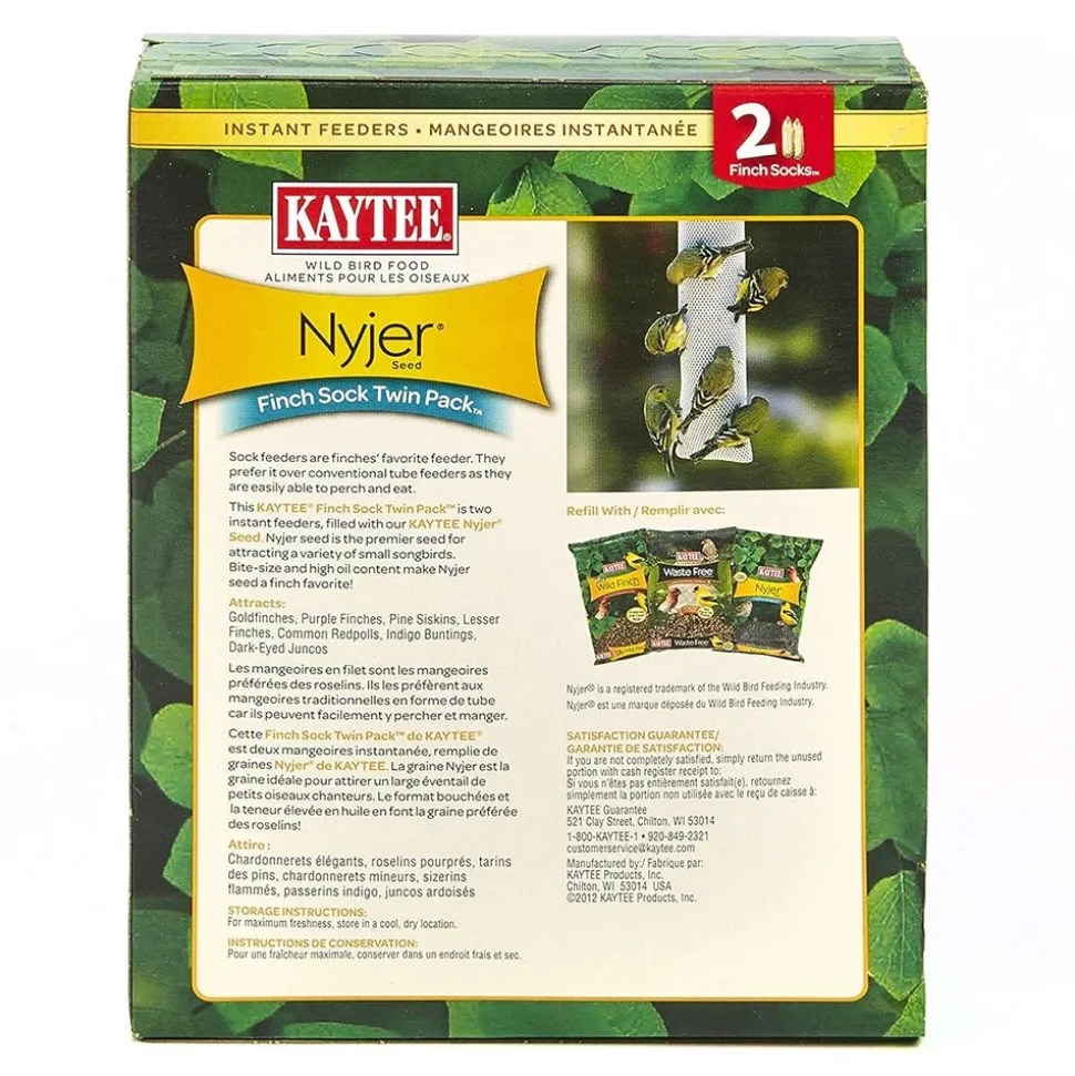 Kaytee Nyjer Finch Sock Wild Bird Food Instant Feeder Twin Pack 26-oz