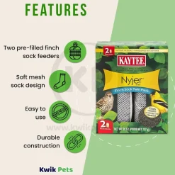 Kaytee Nyjer Finch Sock Wild Bird Food Instant Feeder Twin Pack 26-oz