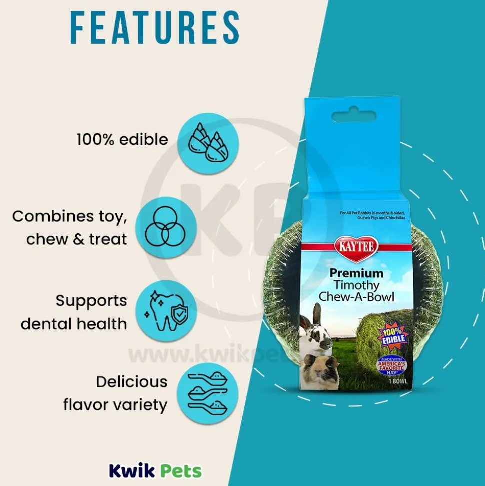 Kaytee Premium Timothy Chew-A-Bowl Small Animal Treats