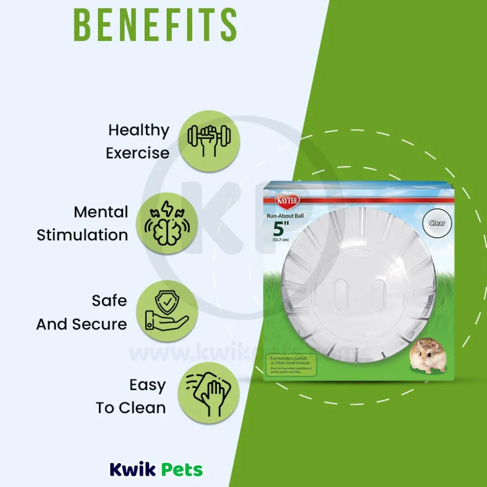 Kaytee Run-About Small Animal Mini Exercise Ball Clear 5-in