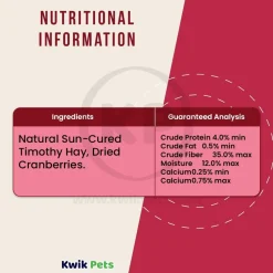 Kaytee Timothy Hay Plus Cranberries for Small Animals 24-oz