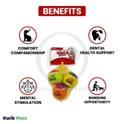 Kong Air Dog Squeakair Dog Toy Birthday Balls Medium 3 Count
