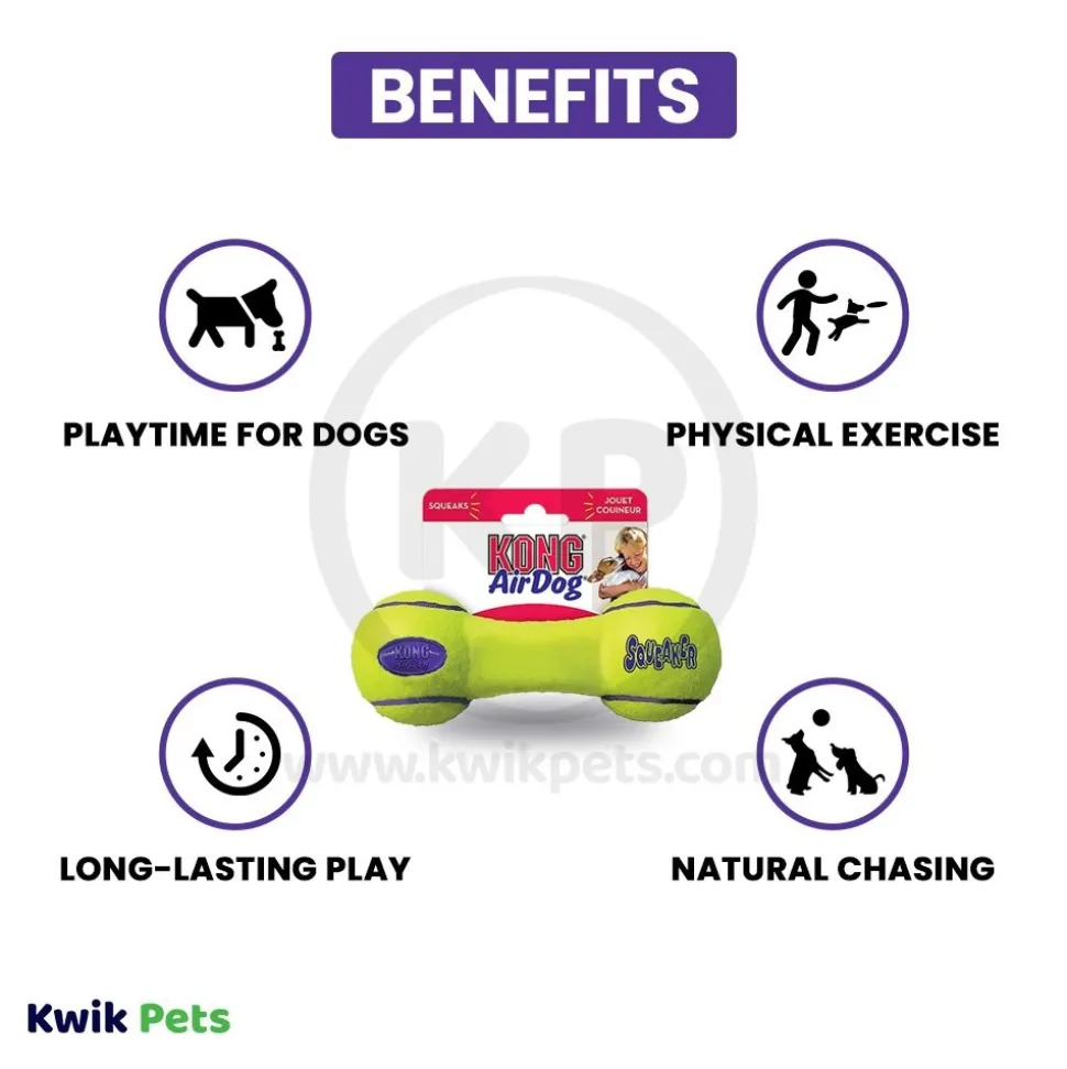 KONG Air Dog Squeaker Dumbbell Dog Toy Small