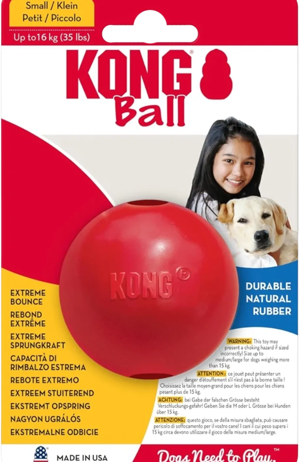 KONG Ball Dog Toy Red Small