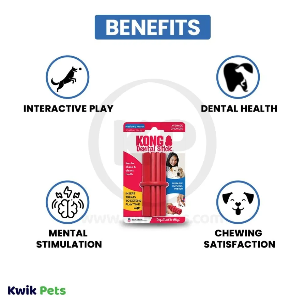 KONG Dental Stick Chew Dog Toy Medium