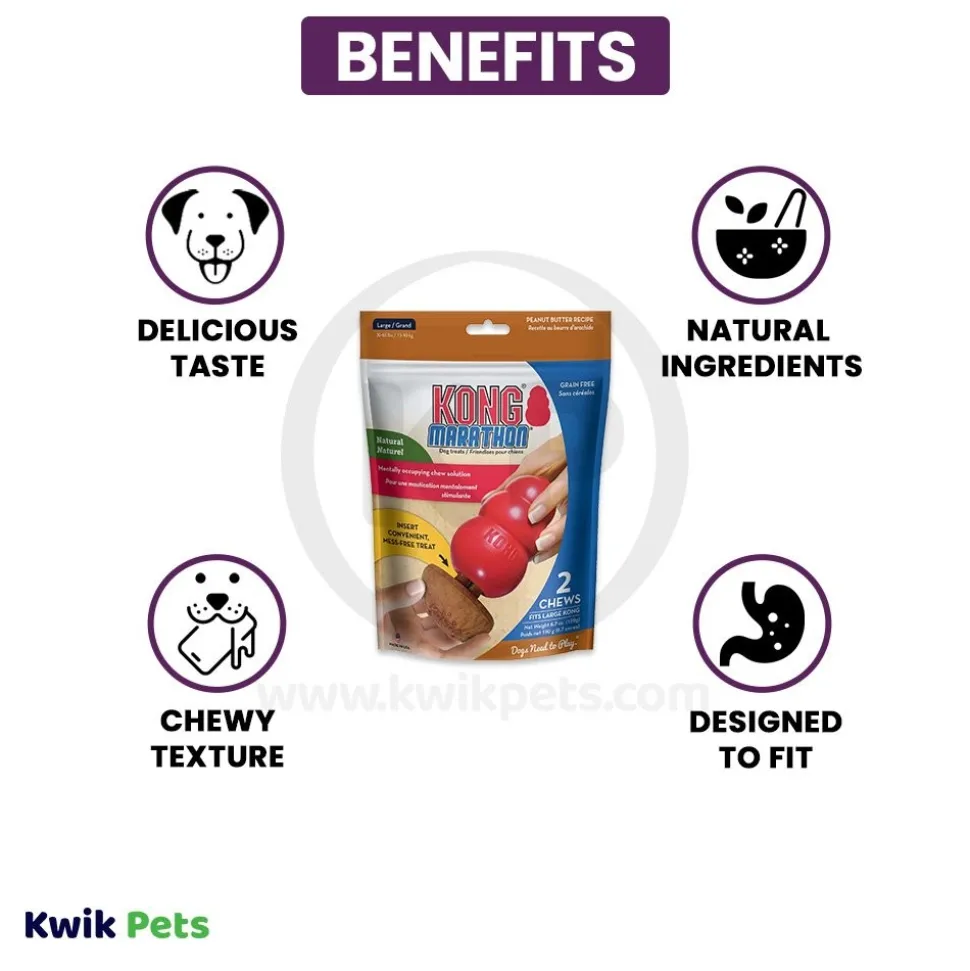 KONG Marathon Peanut Butter Dog Treats 2 Count Large