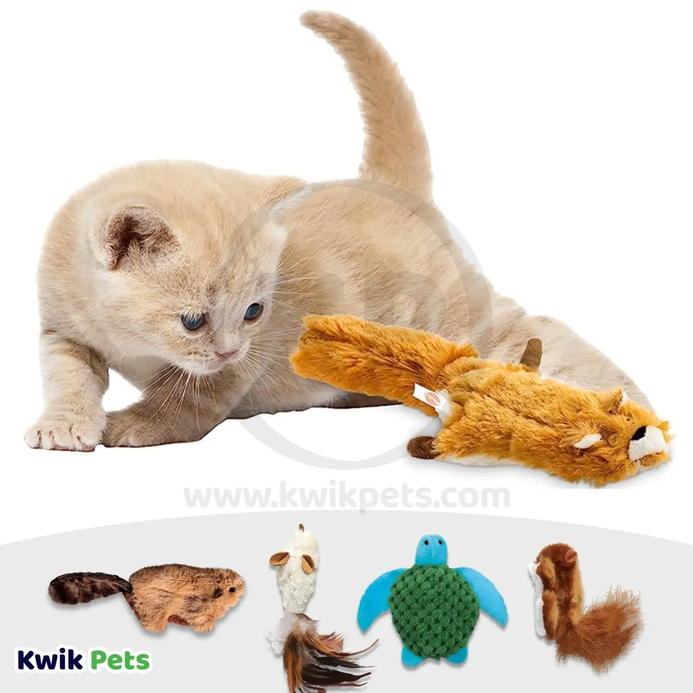 KONG Refillable Catnip Beaver Cat Toy Brown One Size
