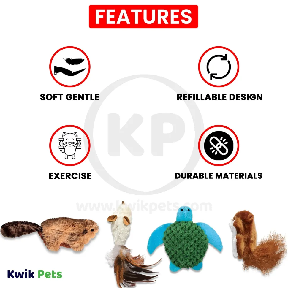 KONG Refillable Catnip Beaver Cat Toy Brown One Size