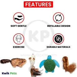 KONG Refillable Catnip Turtle Cat Toy Green One Size