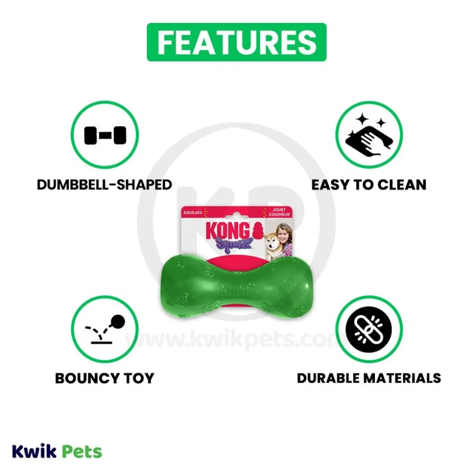 KONG Squeezz Dumbbell Dog Toy Assorted Large
