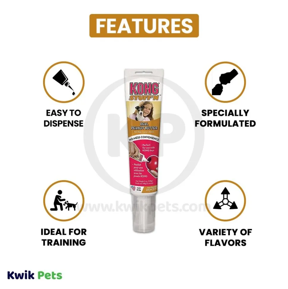 KONG Stuff'N Dog Treat Paste Tube Peanut Butter 5-oz
