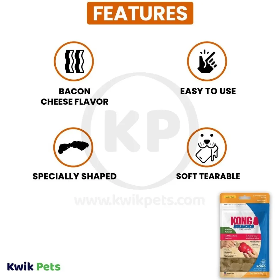 KONG Stuff'N Snacks Dog Treats Bacon & Cheese Small 7-oz