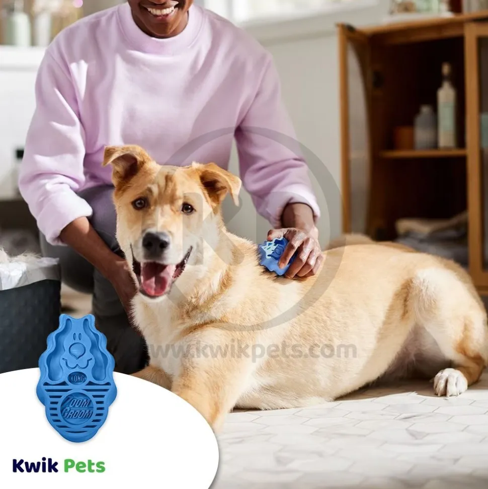 KONG Zoomgroom Rubber Dog Brush Boysenberry Large