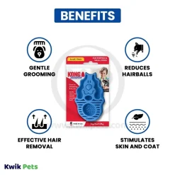 KONG Zoomgroom Rubber Dog Brush Boysenberry Small