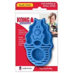 KONG Zoomgroom Rubber Dog Brush Boysenberry Small