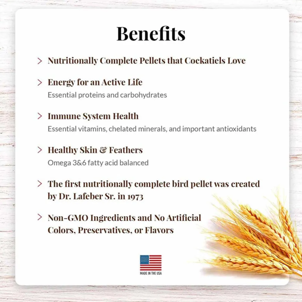 Lafeber Premium Daily Pellets Cockatiel Bird Food 5-lb