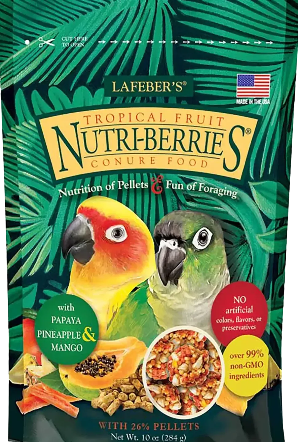 Lafeber Tropical Fruit Nutri-Berries Conure Bird Food 10-oz