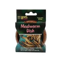 Lee's Aquarium & Pet Products Mealworm Curved Dish for Reptiles Brown 3-in
