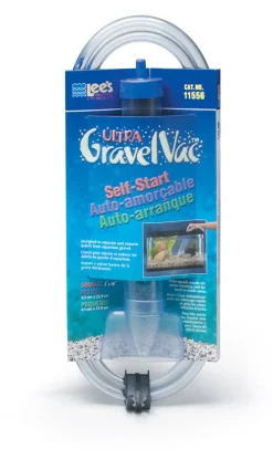 Lee's Aquarium & Pet Products Ultra GravelVac Self-Start Gravel Vacuum Cleaner with Nozzle & Clip Medium 2 in X 10 in