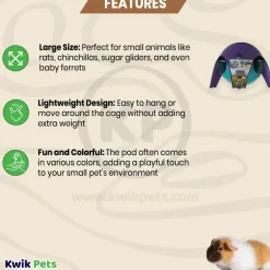 Lixit Critter Space Pod Small Animal House Purple & Blue Large