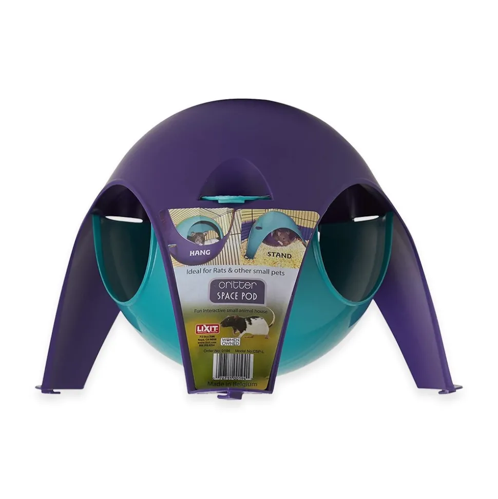 Lixit Critter Space Pod Small Animal House Purple & Blue Large