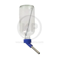 Lixit Economy Glass Water Bottle for Birds & Small Animals Clear Blue 8-oz