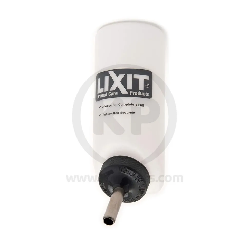 Lixit Glass Water Bottle for Small Animals Clear Blue 8-oz