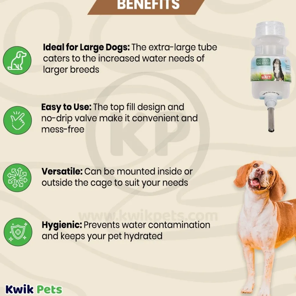 Lixit Top Fill Dog Water Bottle White 44-oz